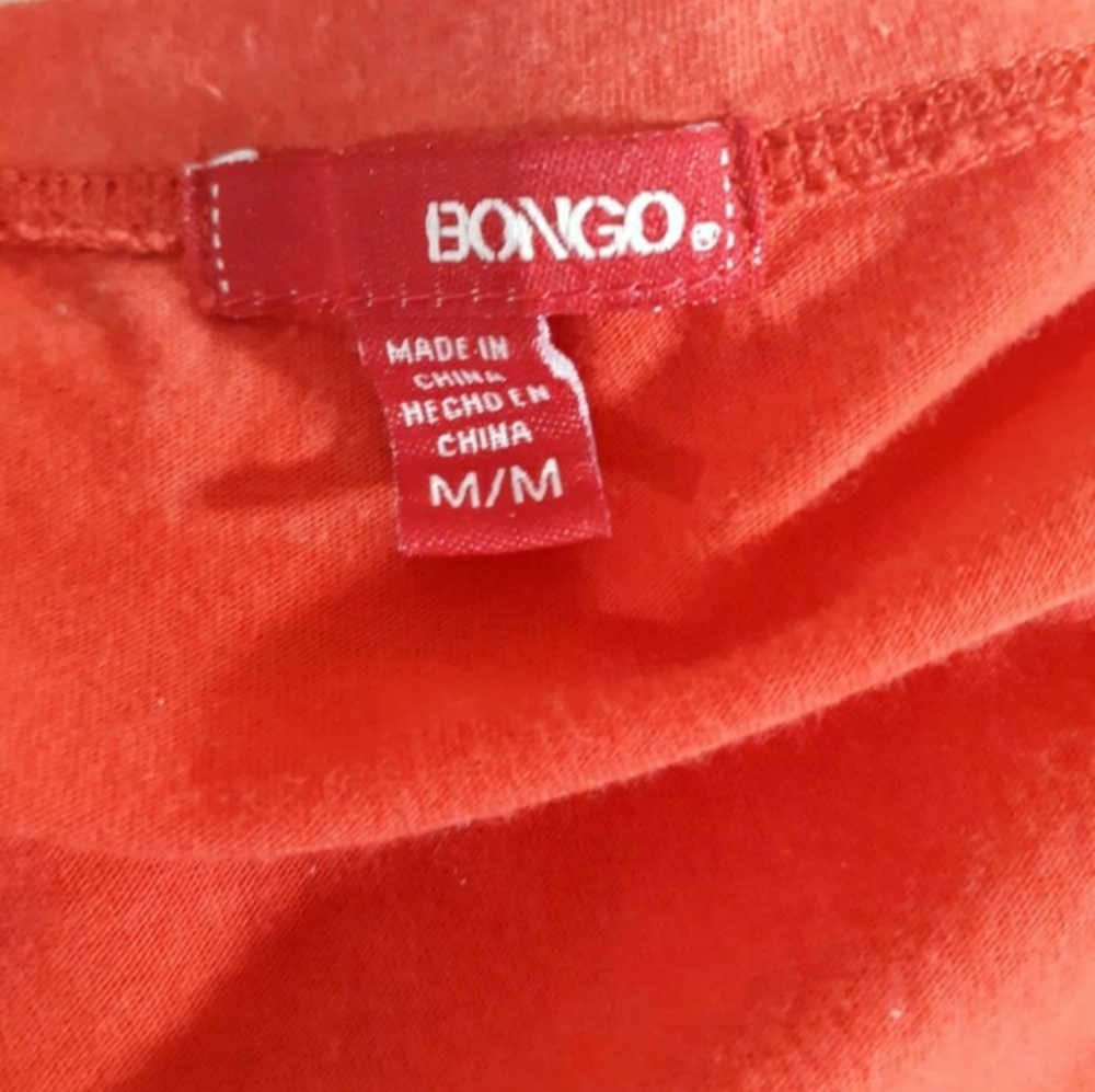 Womens sz Med Orange/Red silver tassel top short sleeve shirt nwotgs - Picture 2 of 8